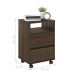 Conjunto Mesa de Cabeceira com Rodízios Nadi Marrom