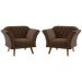 Conjunto Poltrona Decorativa Roseira Inca Marrom