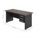 Conjunto de Mesa e Armário Estante Cruzeiro Freijo Preto