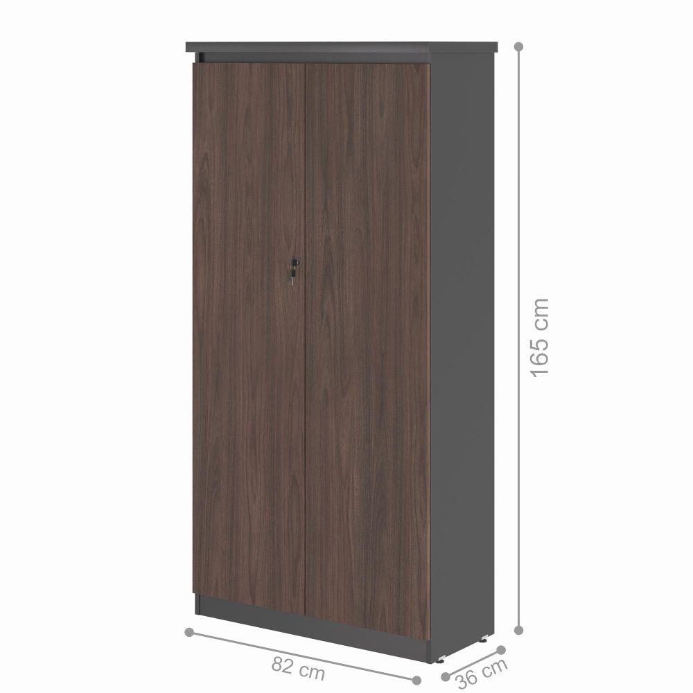 Escrivaninha 1.8 em e Armario com Portas Andes Freijó Preto