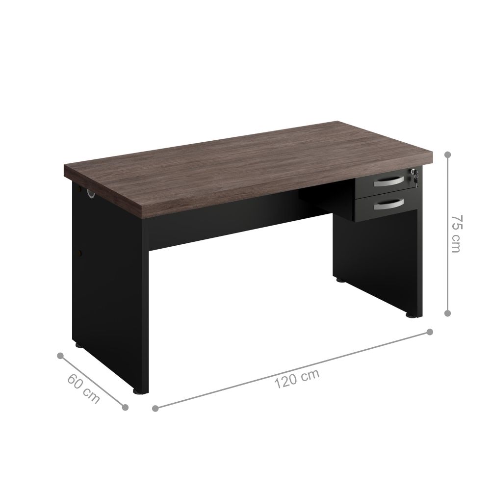 Escrivaninha 2 Gavetas Cerfir Freijo Preto