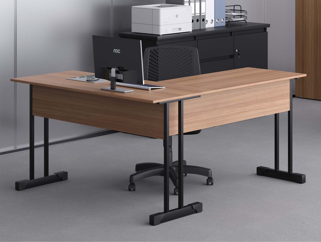 Escrivaninha para Compuatdor L com 2 Gavetas Range Montana