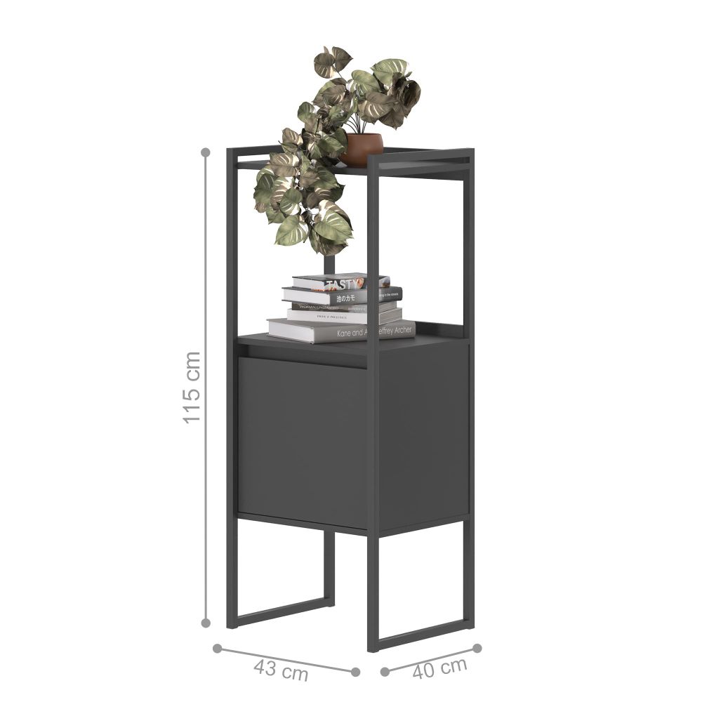 Estante 2 Prateleiras Azias Preto Onix