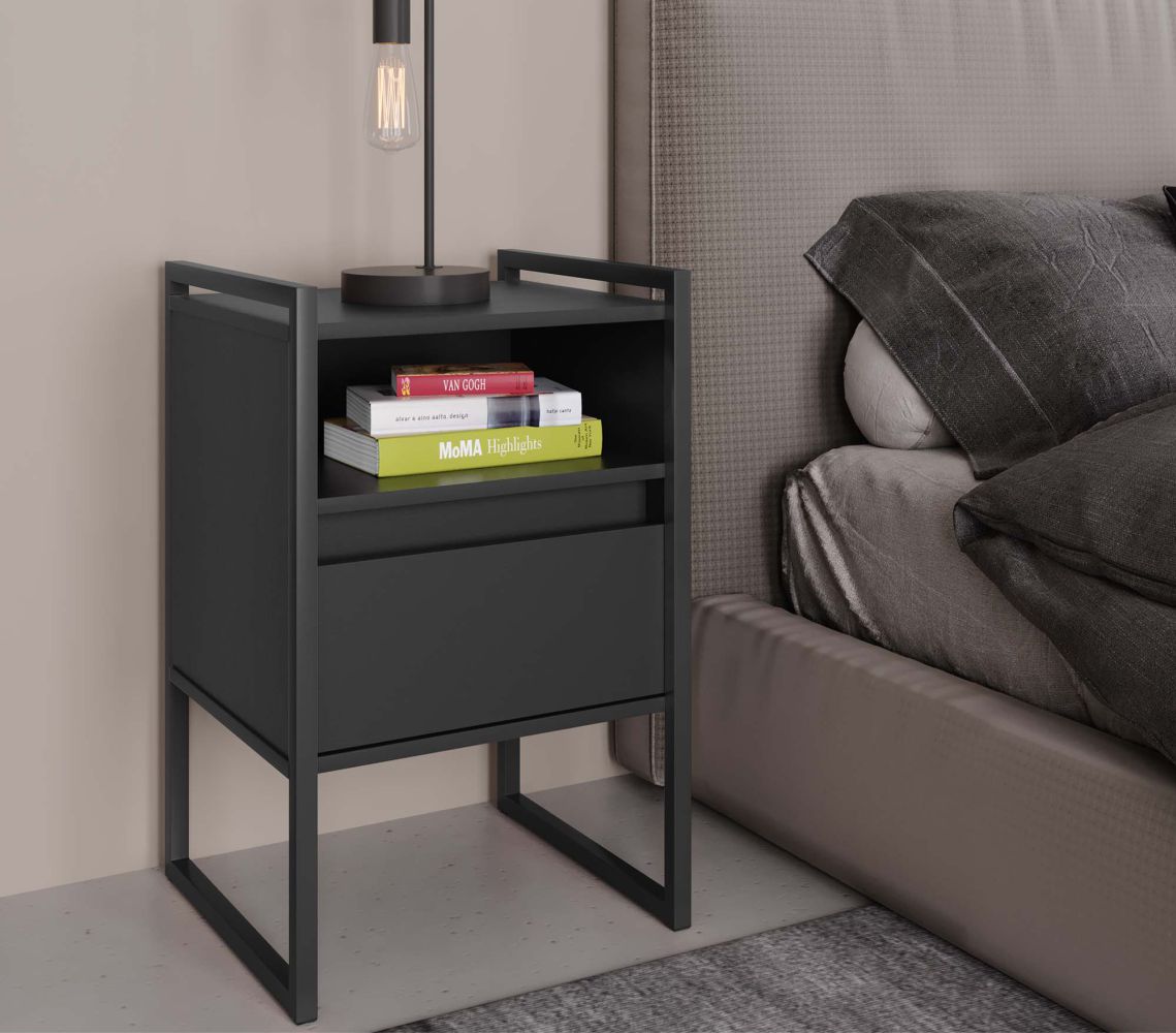 Gaveteiro Industrial com Gaveta Kinfe Preto Onix