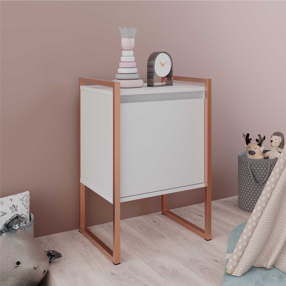 Gaveteiro Industrial com Porta Atena Branco Cobre