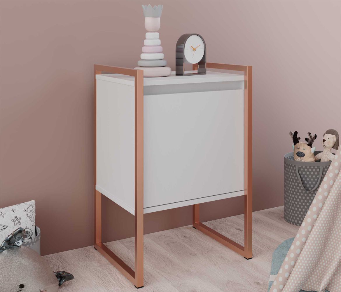 Gaveteiro Industrial com Porta Atena Branco Cobre