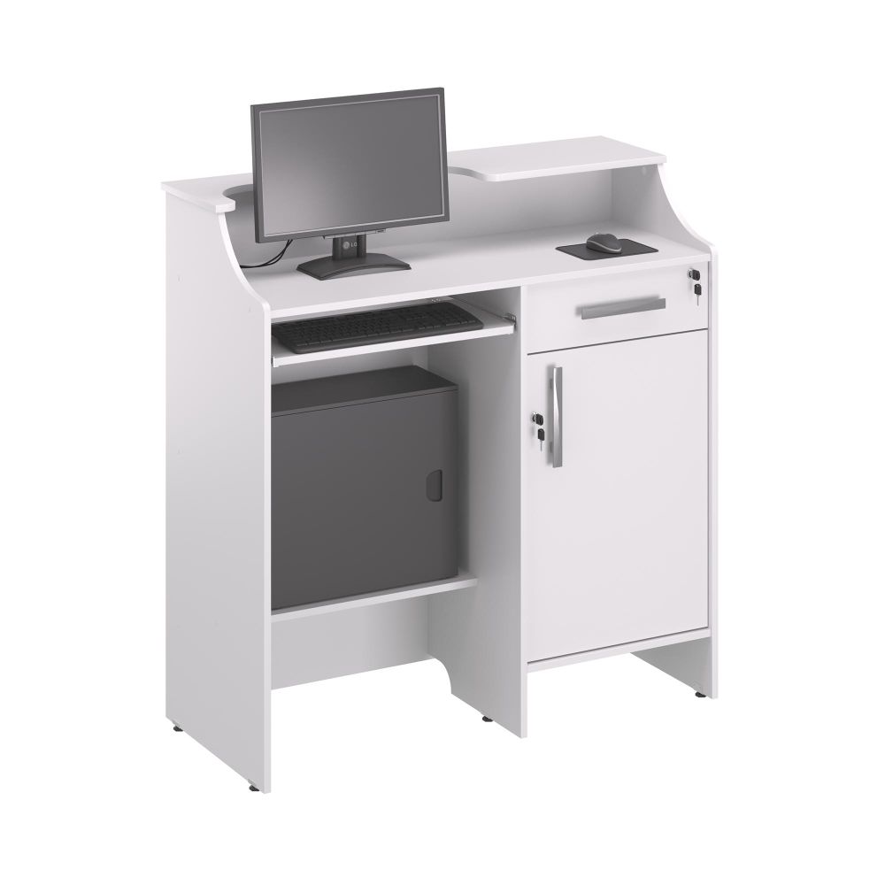 Guiche Atendimento Aliam com Gaveta Branco