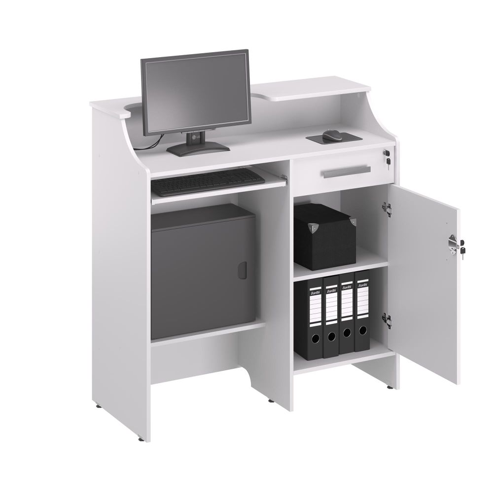 Guiche Atendimento Aliam com Gaveta Branco
