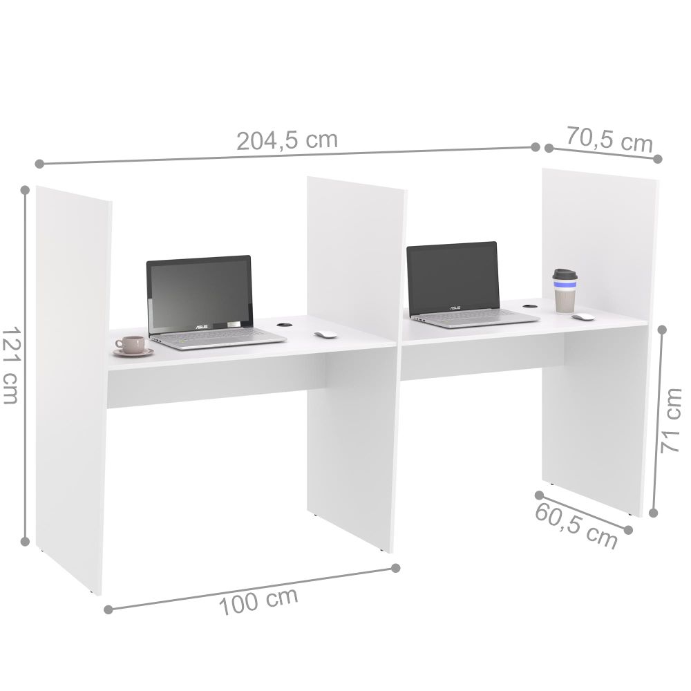 Guiche de Atendimento 2 Lugar Veneza Branco