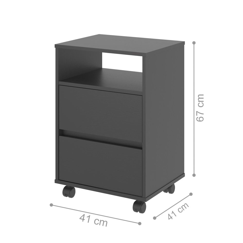KIt de 2 Gaveteiros Flex Preto Onix
