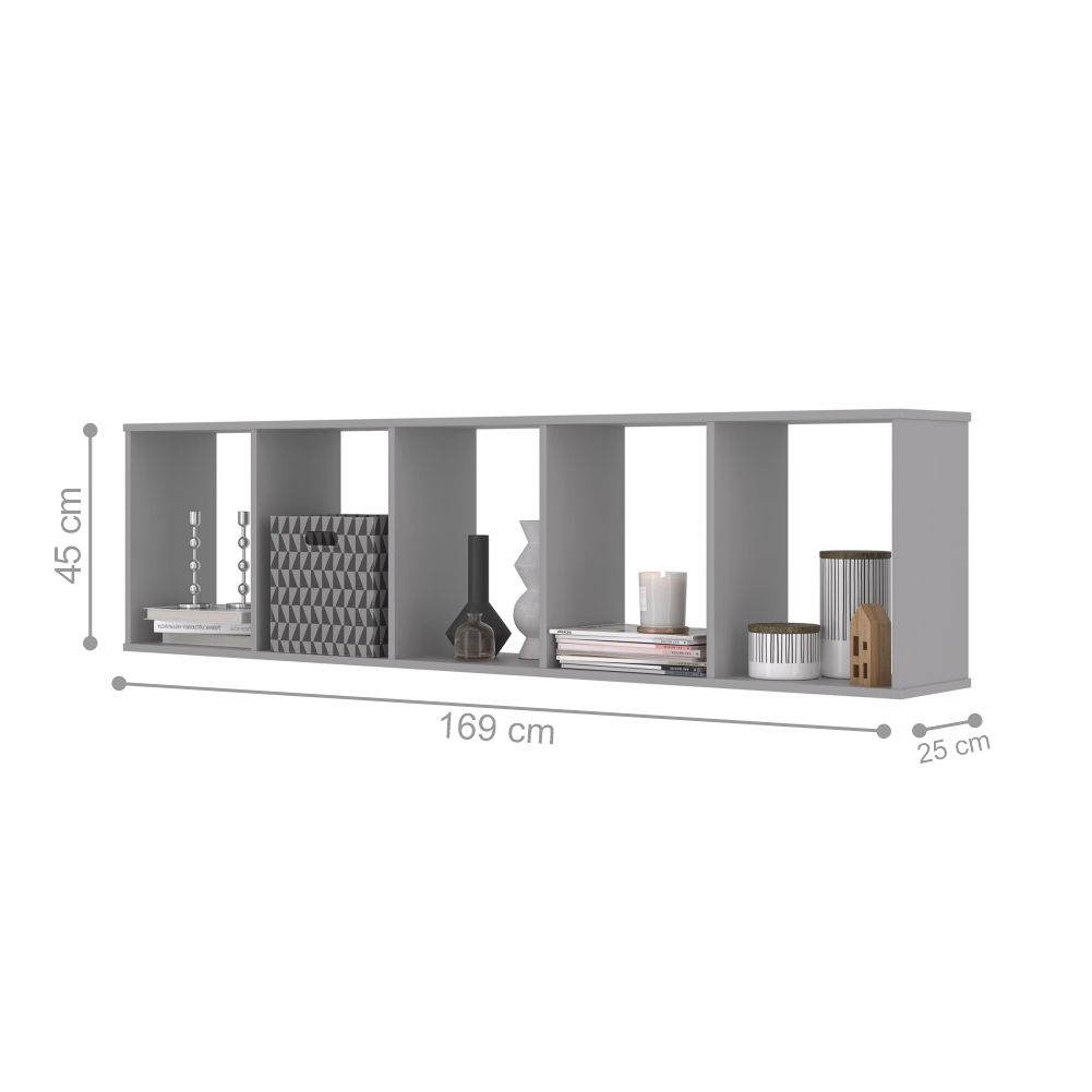 Kit Nichos 5 Compartimento Flórida Cinza