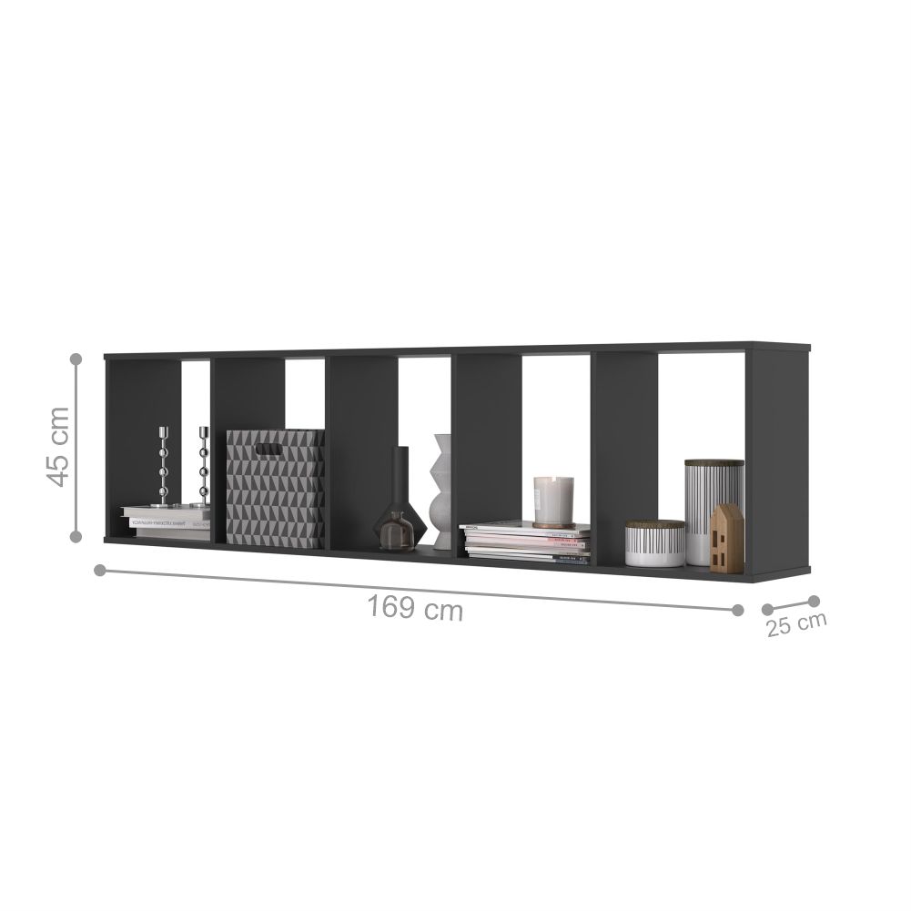 Kit Nichos 5 Compartimento Flórida Preto Onix