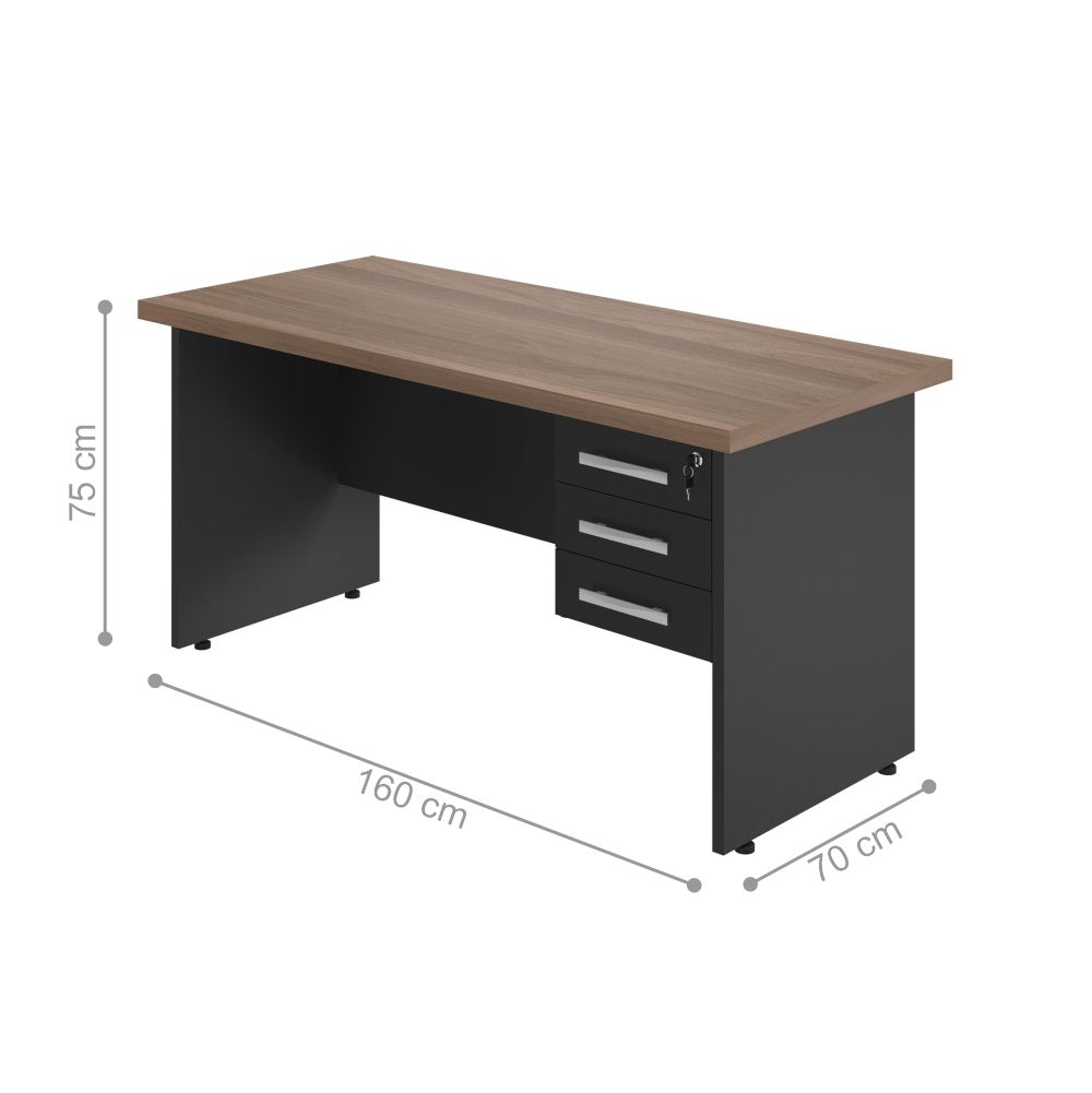Mesa 1600 com Armário Belvedere Noce Preto