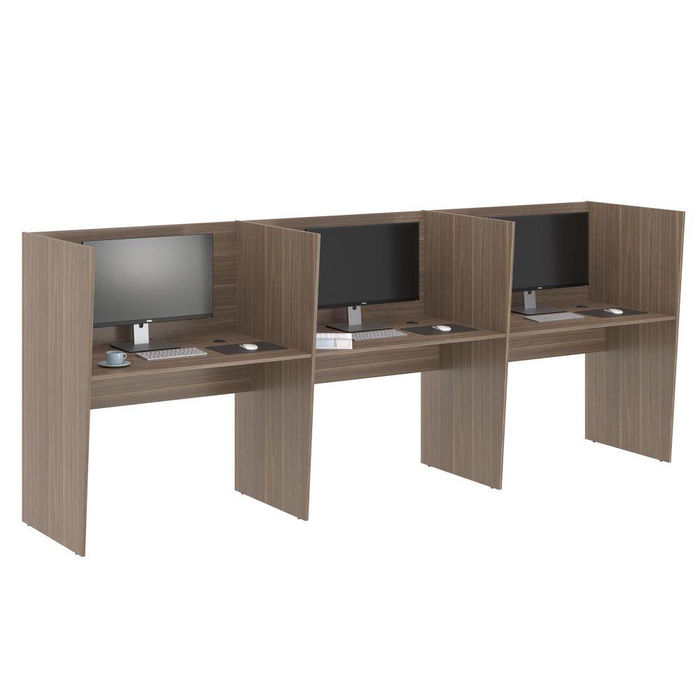 Mesa De Trabalho Call Center 3 Lugares Tripla Fechada - Affara