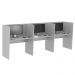 Mesa De Trabalho Call Center 3 Lugares Tripla Fechada - Cinza