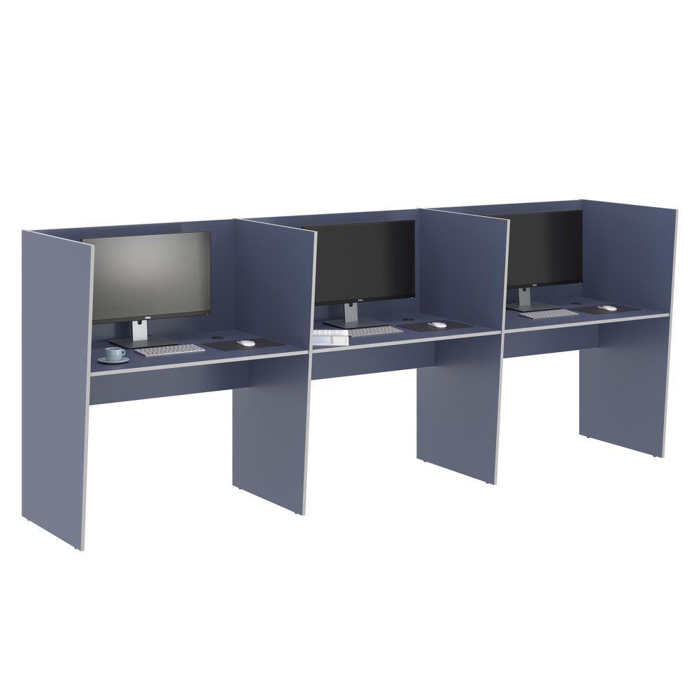 Mesa De Trabalho Call Center 3 Lugares Tripla Fechada - Montana