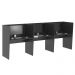 Mesa De Trabalho Call Center 3 Lugares Tripla Fechada - Preto