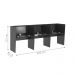 Mesa De Trabalho Call Center 3 Lugares Tripla Fechada - Preto