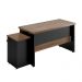 Mesa Escrivaninha Com Gaveteiro Noce Preto
