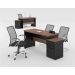 Mesa Escrivaninha Com Gaveteiro Noce Preto