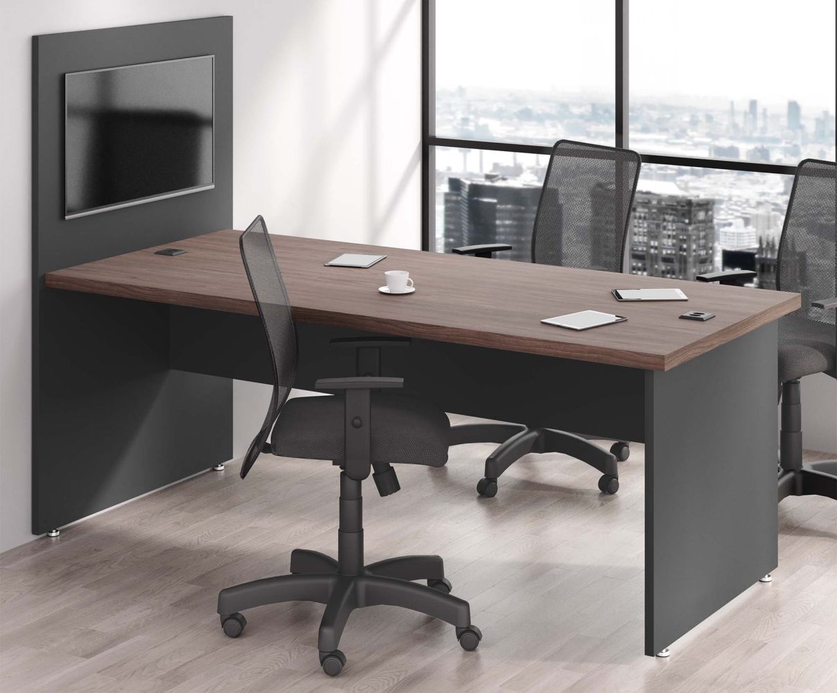 Mesa com Painel Clat Freijo Preto