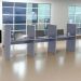 Mesa de Atendimento 3 Lugar Iron Azul