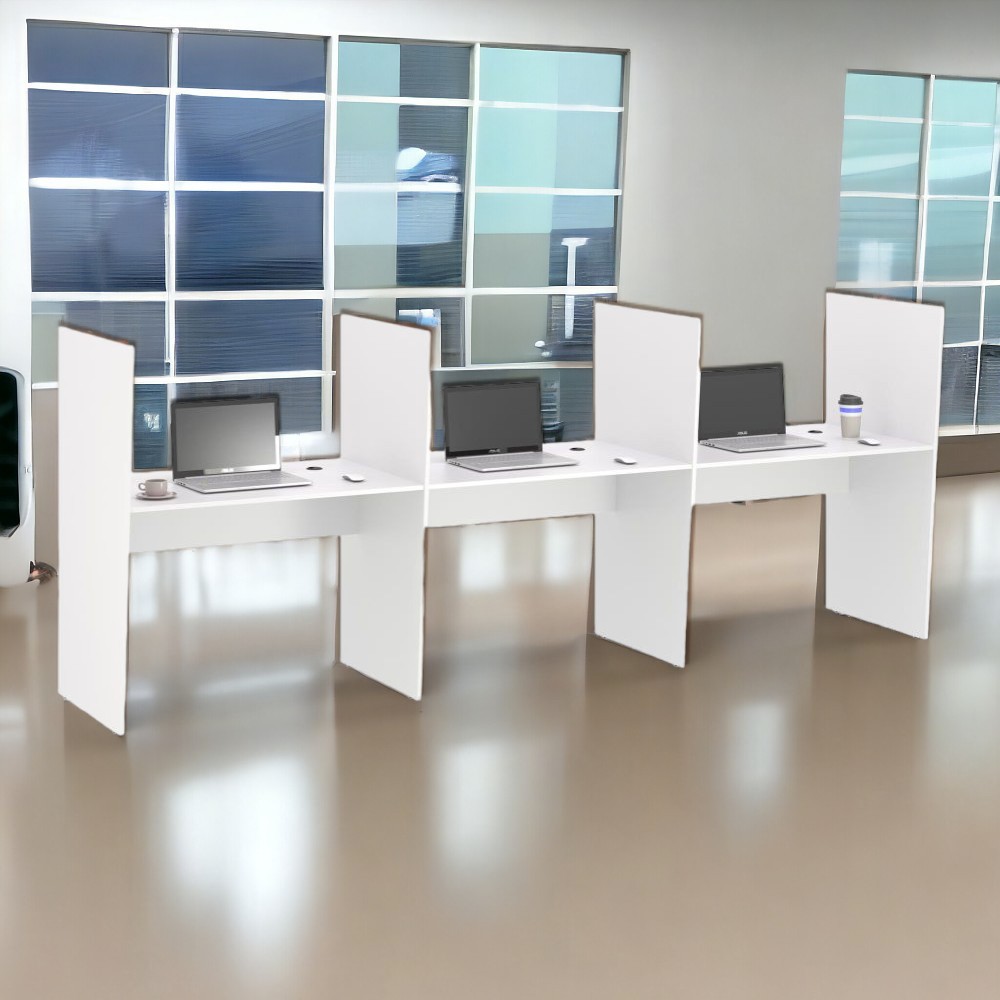 Mesa de Atendimento 3 Lugar Iron Branco
