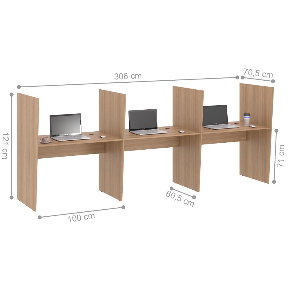 Mesa de Atendimento 3 Lugar Iron Montana