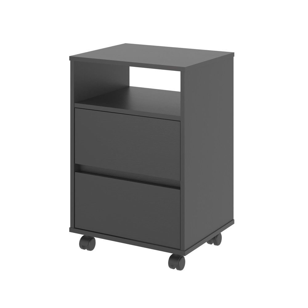 Mesa de Cabeceira com Rodízios Nadi Preto Onix