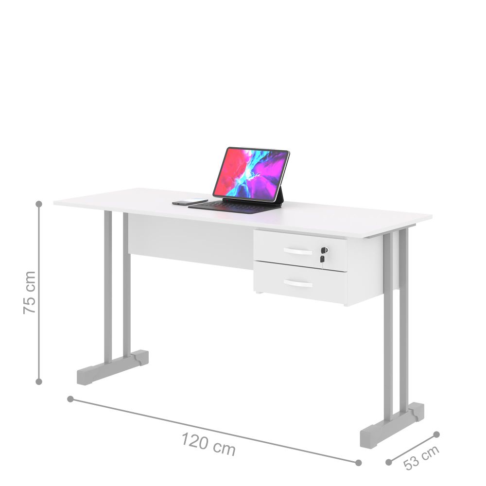 Mesa de Computador Bloc 1200 Ale Branco