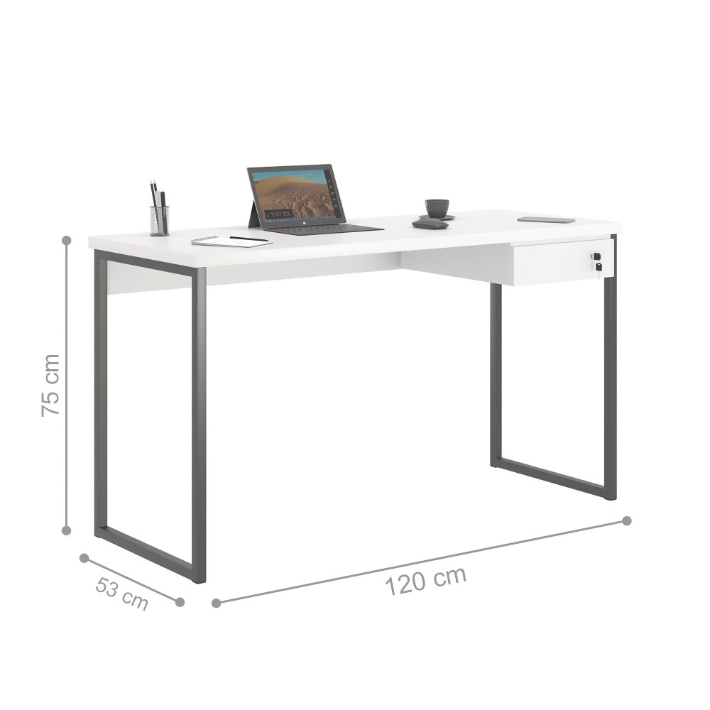 Mesa de Computador com 1 Gaveta Trix 1200 Branco