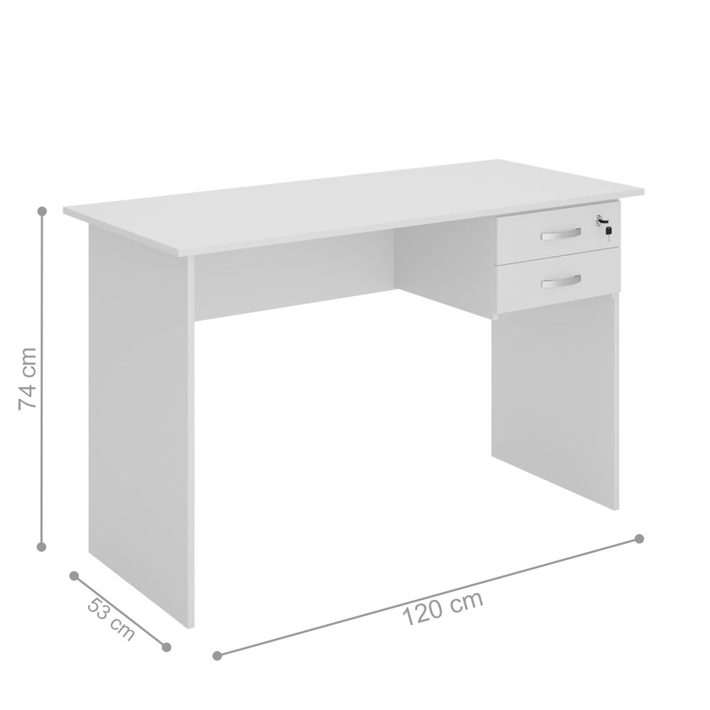 Mesa de Computador com Gaveteiro 1200 Faucet Branco