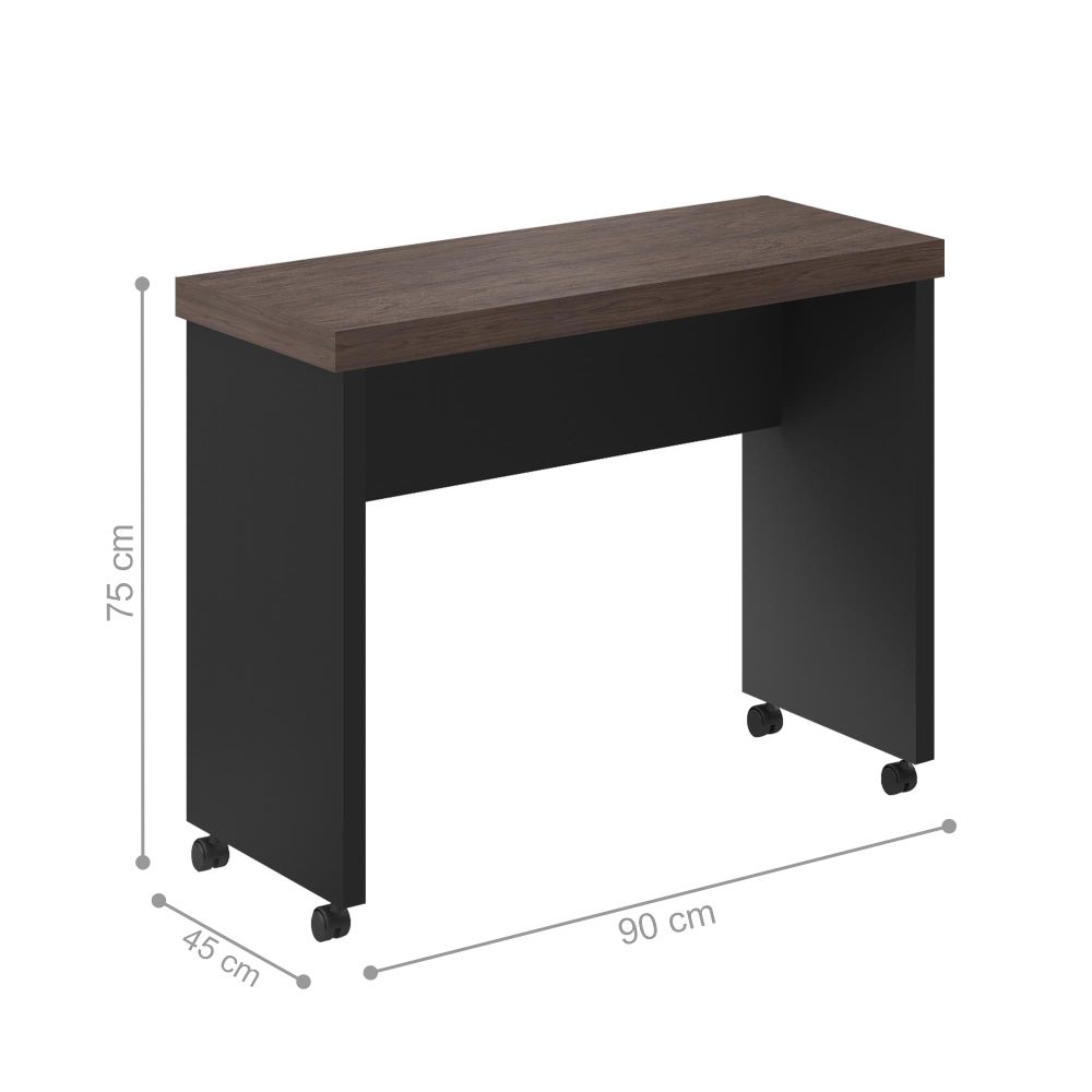 Mesa de Computador com Rodizios Towel Freijo Preto