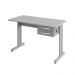 Mesa de Escritório Escrivaninha com 2 Gavetas Boston - Cinza