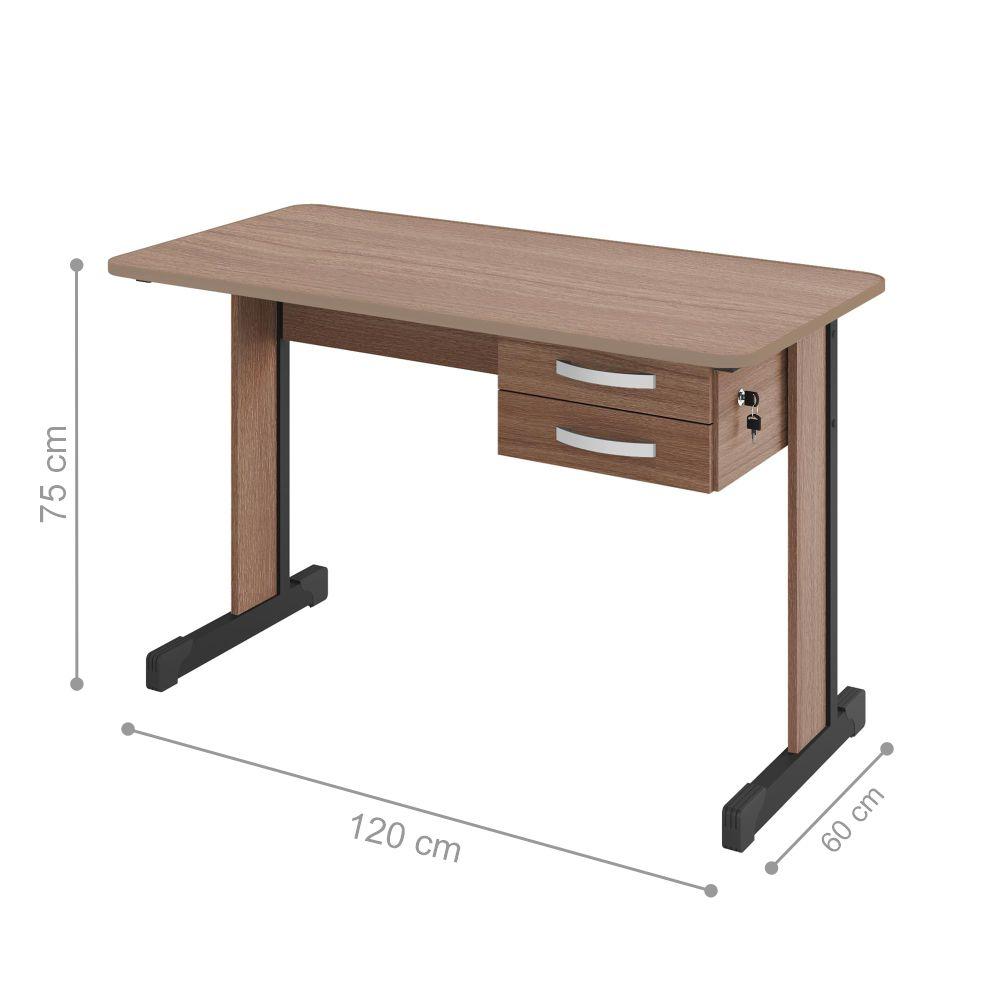 Mesa de Escritório Escrivaninha com 2 Gavetas Boston - Montana