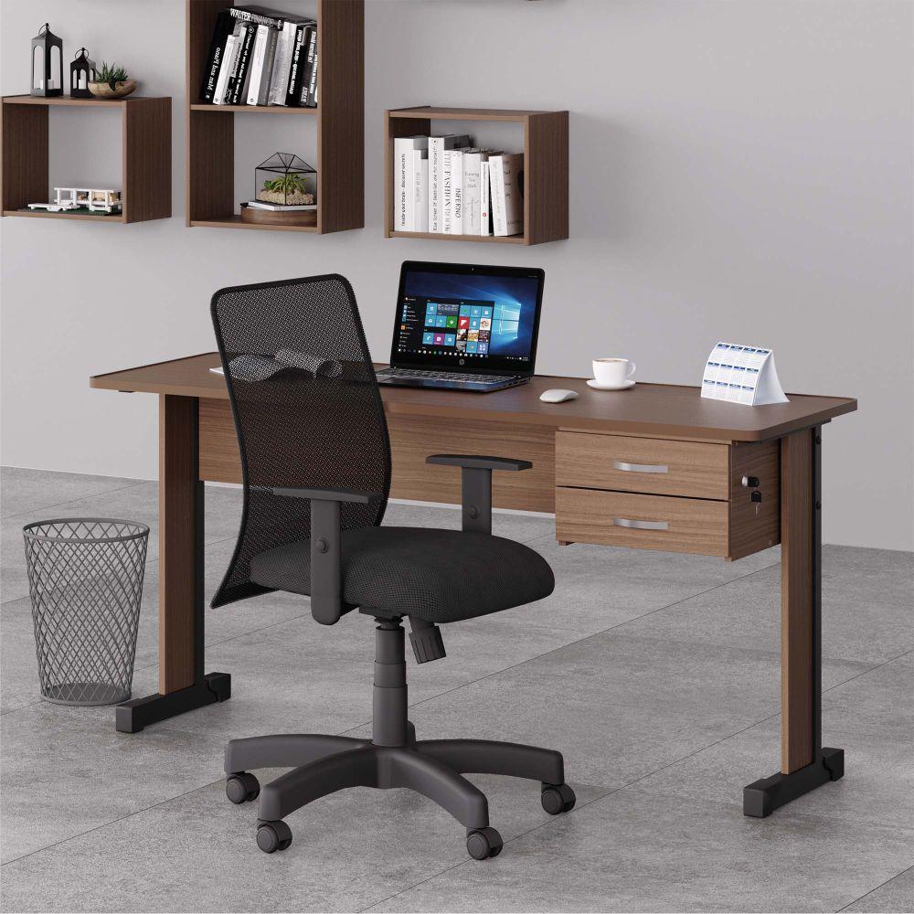 Mesa de Escritório Escrivaninha com 2 Gavetas Boston - Montana