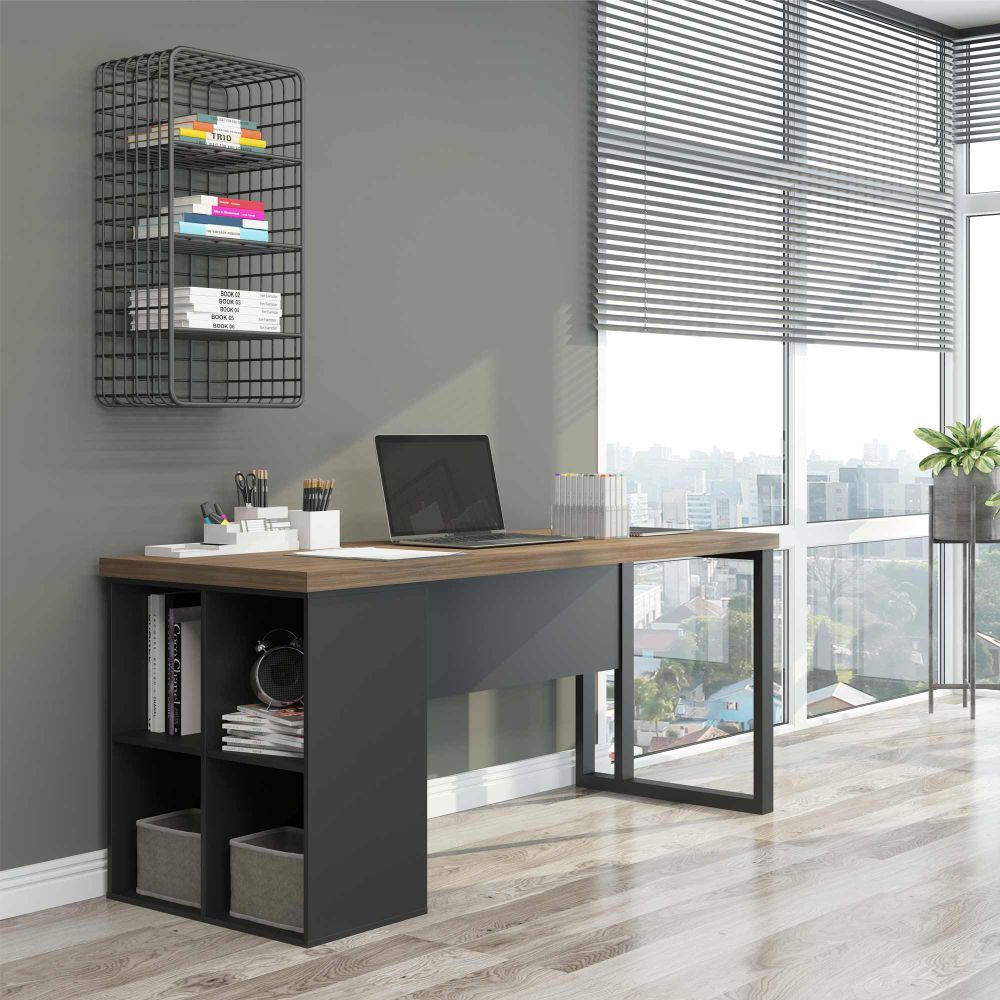 Mesa de Escritorio 1800 Berne Nogueira Preto