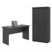 Mesa de Escritorio com Armário 2 Portas Pampulha Preto Onix