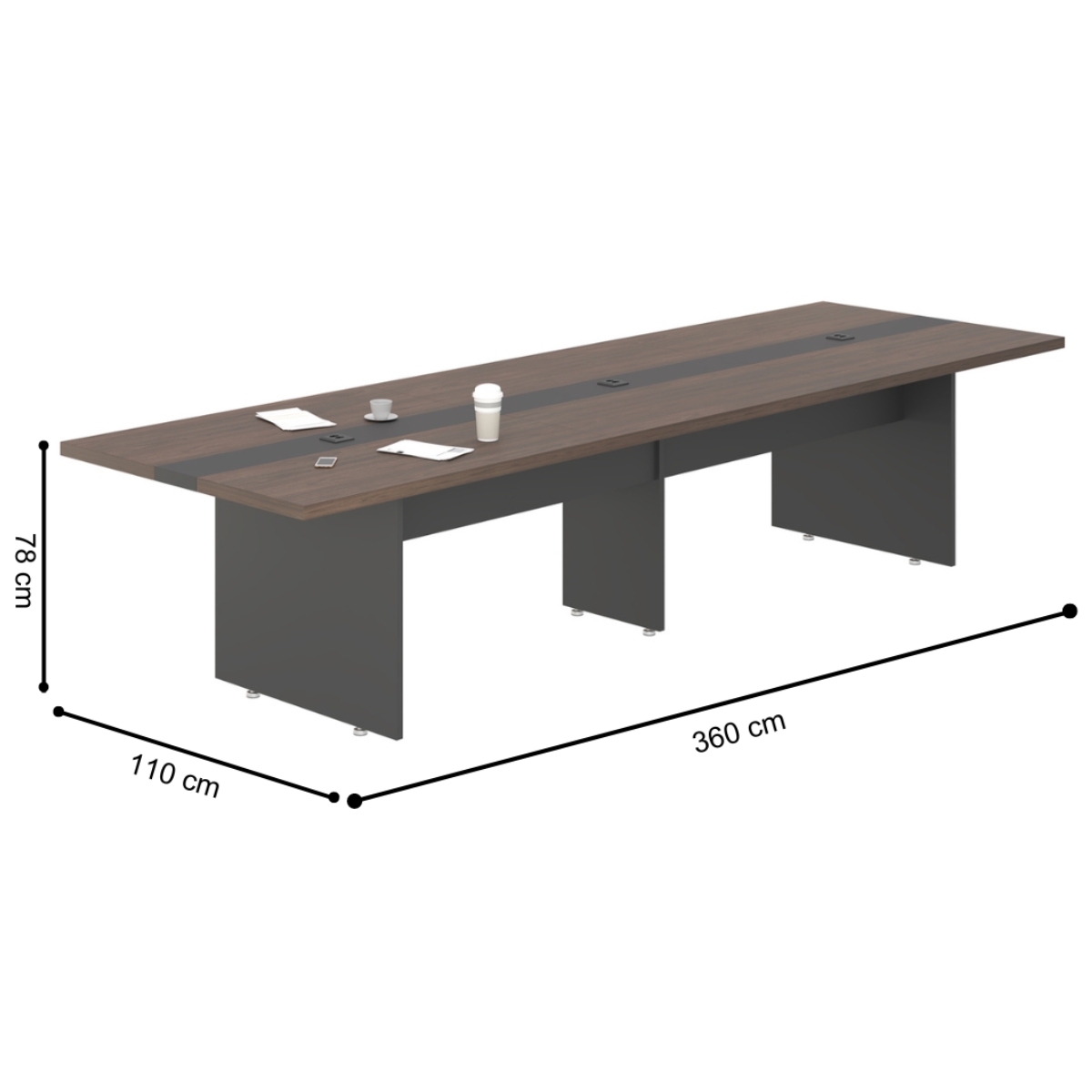Mesa de Reunião 3,60 Plot Freijo Preto