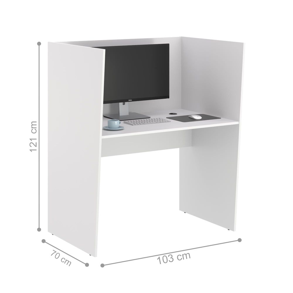 Mesa de Trabalho 1 Lugar Alaska Branco