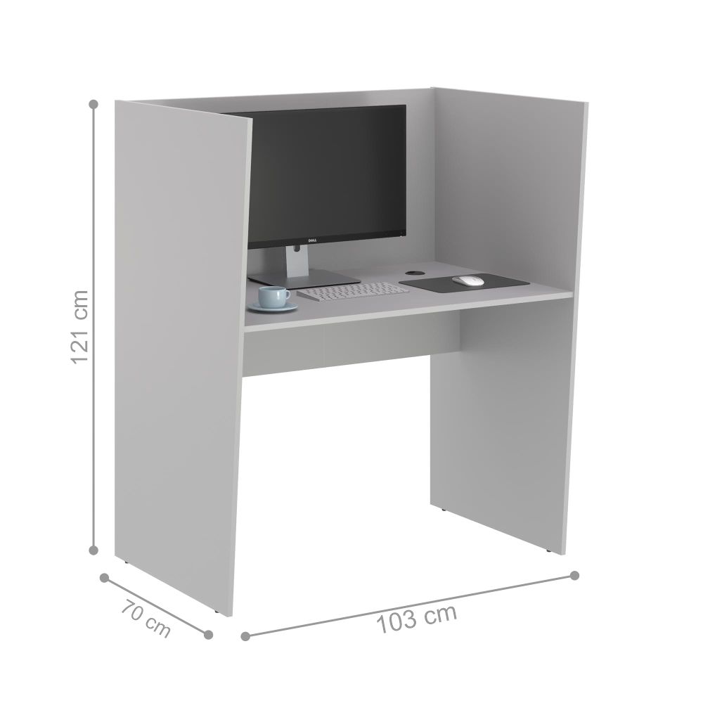 Mesa de Trabalho 1 Lugar Alaska Cinza
