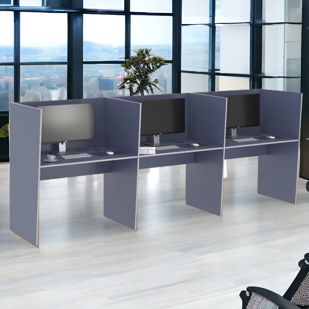 Mesa de Trabalho 3 Lugares Inglaterra Azul
