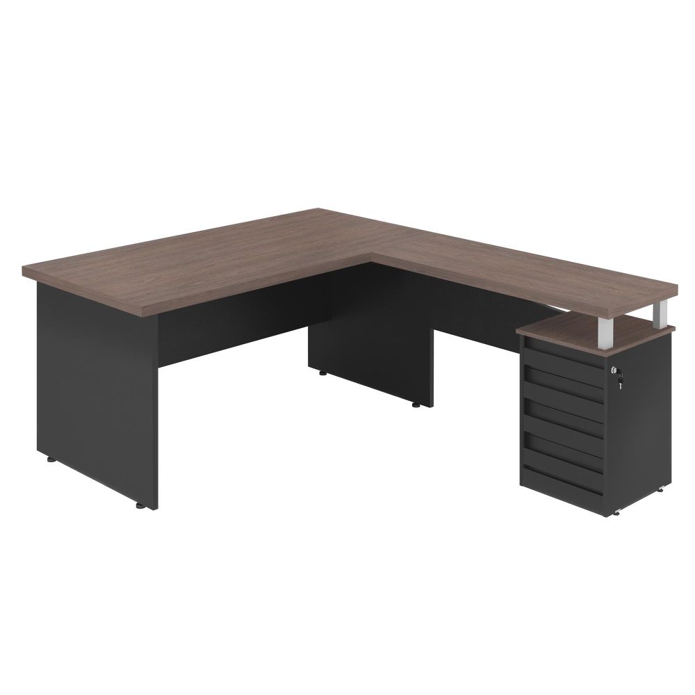 Mesa em L 1.8 Brasil  Freijo Preto