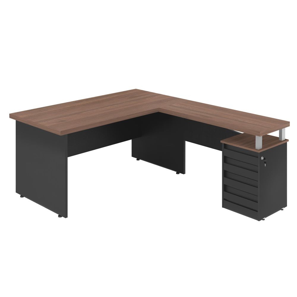 Mesa em L 1.8 Brasil  Noce Preto