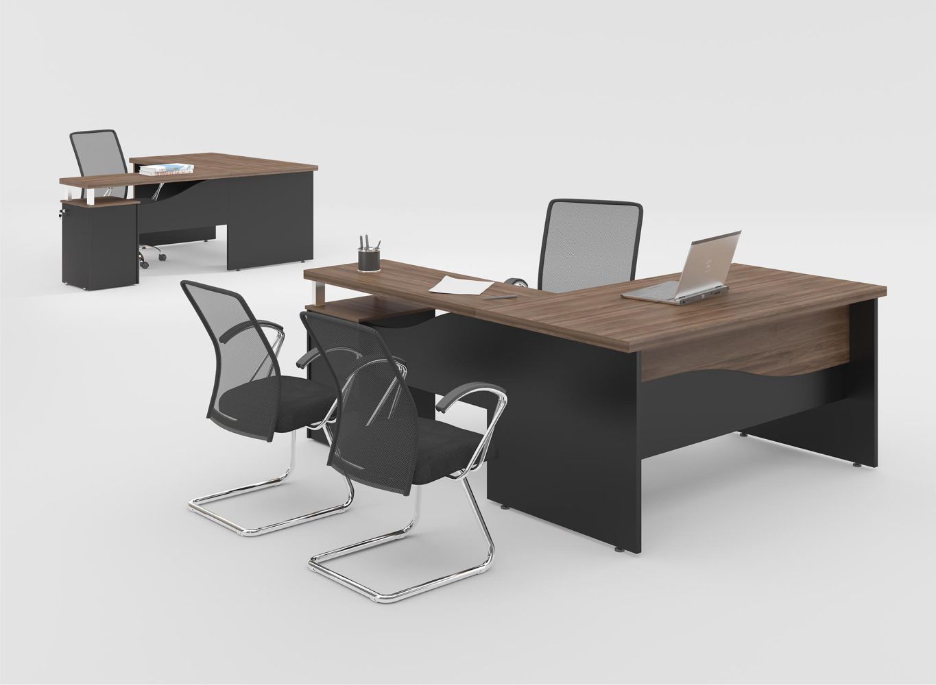 Mesa em L 1.8 Brasil  Noce Preto