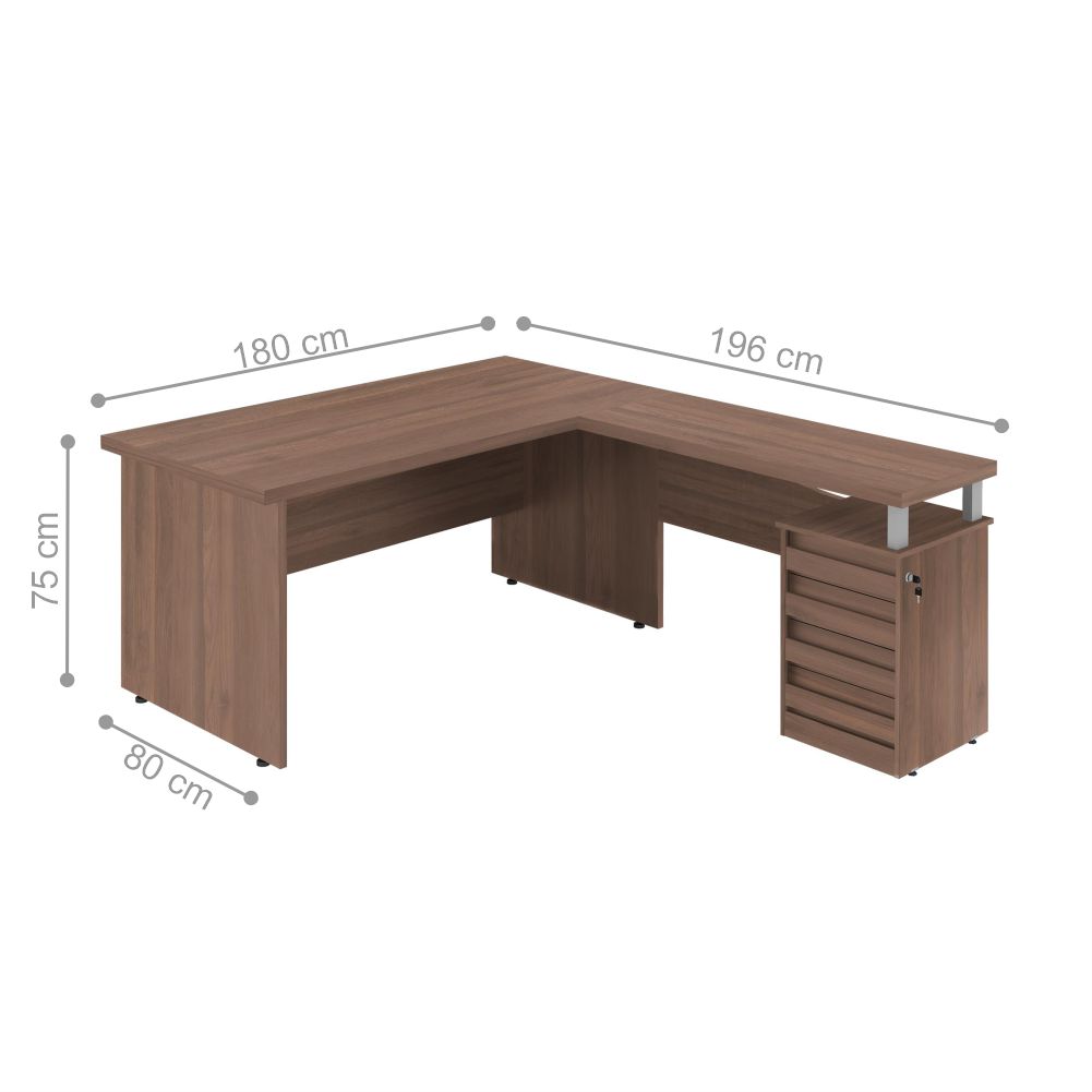 Mesa em L 1.8 Brasil Noce