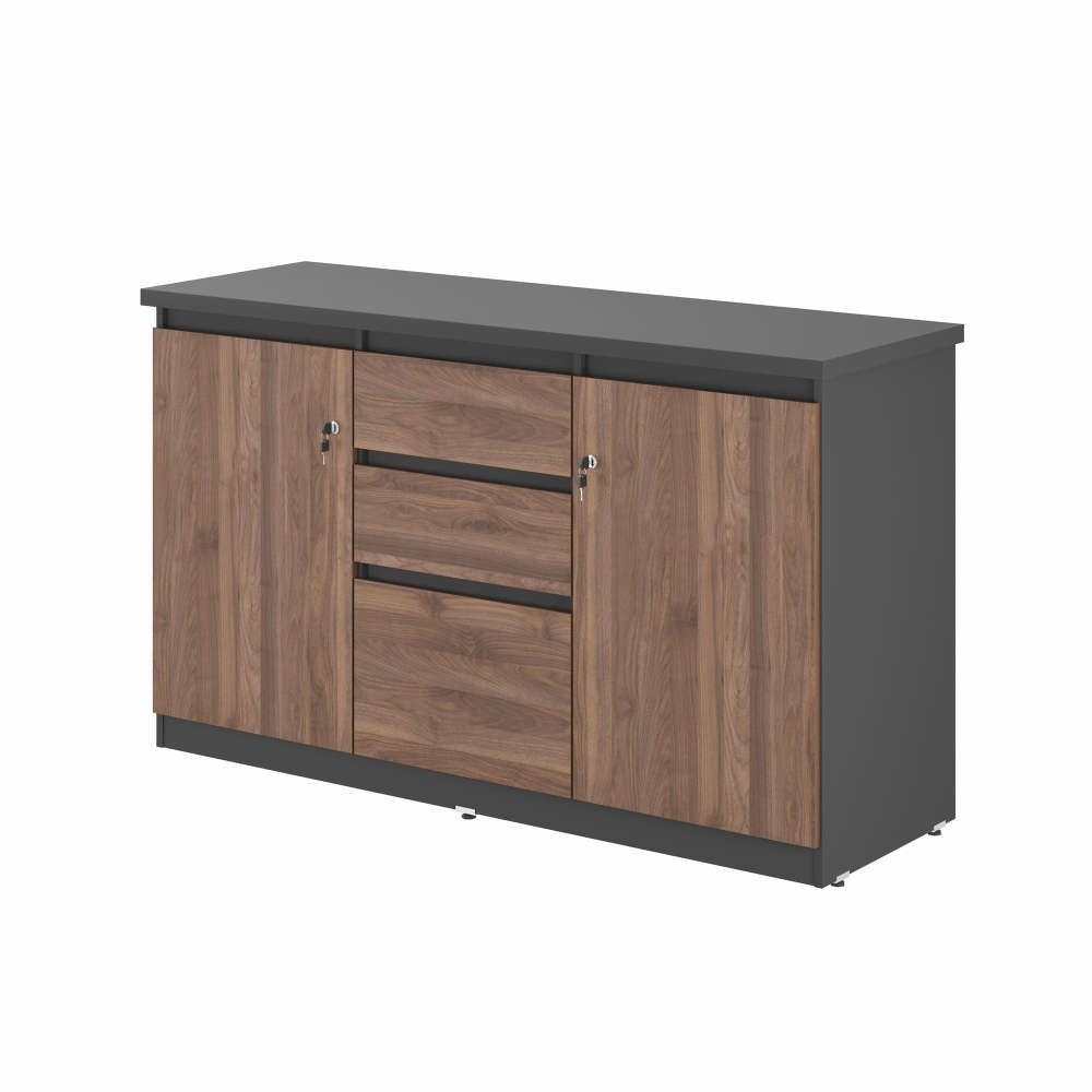 Mesa em L 1,8 com Balcao Akrotiri Noce Preto