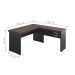 Mesa em L 2 Gavetas Studio Freijo Preto