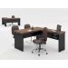 Mesa em L 2 Gavetas Studio Noce Preto