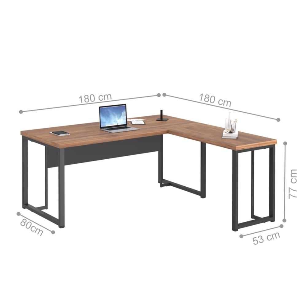 Mesa em L Veroce Noce Preto